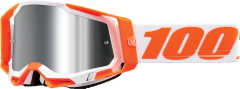100% Racecraft 2 Goggle Orange Mirror Slvr Flash Lens