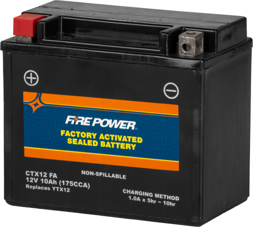 Fire Power Battery Ctx12 Sealed Factory Activated  Acid Concrete