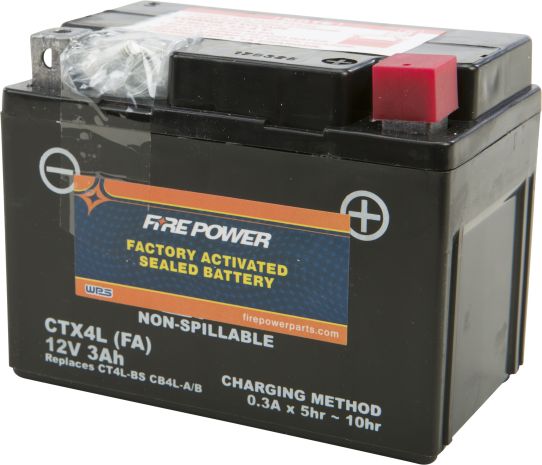 Fire Power Battery Ctx4l/ct4l Sealed Factory Activated  Acid Concrete