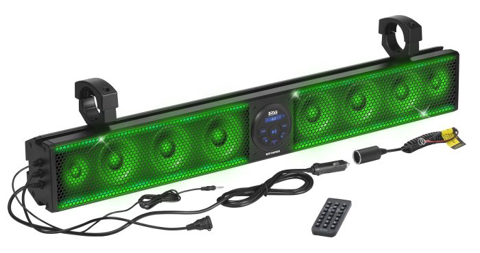 Boss Audio 36" Riot Sound Bar With Rgb 8 Speakers Fits 1.5-2.0" Bars  Acid Concrete